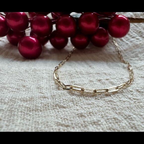 Paperclip Chain necklace 14k solid gold Necklace 20” inches perfect gift - Picture 12 of 15